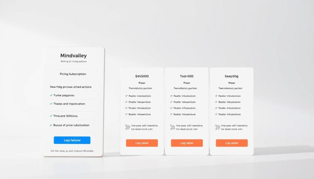 A high-quality image of "Mindvalley pricing options" showcasing the various subscription plans and packages against a clean, minimalist background. The foreground features a sleek, modern display with distinct pricing tiers, key features, and call-to-action buttons. The middle ground includes subtle infographic elements highlighting the value proposition and benefits of each plan. The background maintains a neutral, slightly blurred setting to keep the focus on the pricing information. The overall aesthetic is professional, visually appealing, and designed to effectively communicate the pricing details to the target audience. A high-quality image of "Mindvalley pricing options" showcasing the various subscription plans and packages against a clean, minimalist background. The foreground features a sleek, modern display with distinct pricing tiers, key features, and call-to-action buttons. The middle ground includes subtle infographic elements highlighting the value proposition and benefits of each plan. The background maintains a neutral, slightly blurred setting to keep the focus on the pricing information. The overall aesthetic is professional, visually appealing, and designed to effectively communicate the pricing details to the target audience.