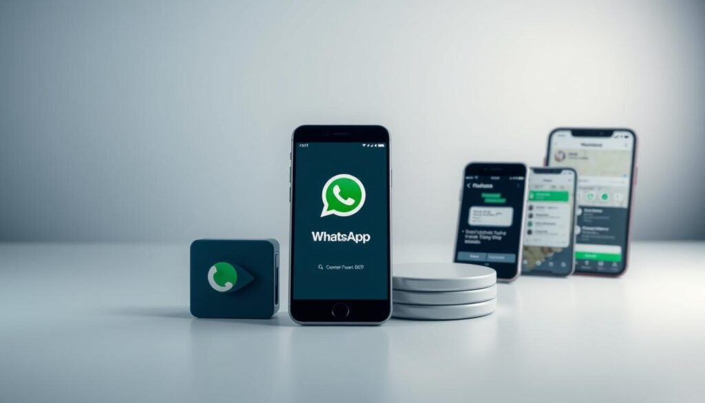 A professional corporate comparison of leading WhatsApp Business API competitors, presented in a clean, informative layout. The foreground features carefully designed product logos and icons, showcasing the key features of each service. The middle ground depicts sleek, minimalist device mockups displaying the user interfaces. The background is a subtle gradient, lending a sense of sophistication. Soft, directional lighting accentuates the visual hierarchy, guiding the viewer's attention. The overall mood is one of authority, clarity, and technological innovation, suitable for an in-depth analysis of business communication solutions. A professional corporate comparison of leading WhatsApp Business API competitors, presented in a clean, informative layout. The foreground features carefully designed product logos and icons, showcasing the key features of each service. The middle ground depicts sleek, minimalist device mockups displaying the user interfaces. The background is a subtle gradient, lending a sense of sophistication. Soft, directional lighting accentuates the visual hierarchy, guiding the viewer's attention. The overall mood is one of authority, clarity, and technological innovation, suitable for an in-depth analysis of business communication solutions.