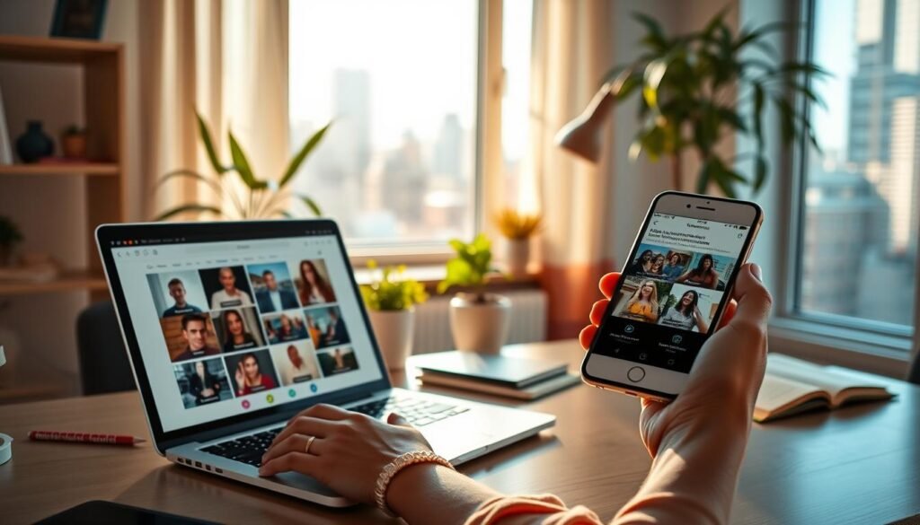 A vibrant and dynamic online learning environment with 24/7 support, featuring a serene workspace bathed in warm, natural lighting. In the foreground, a laptop displays interactive course materials, while a smartphone in the user's hand provides instant access to mentors and resources. The middle ground showcases a tidy, ergonomic desk setup, complemented by a potted plant and a cozy reading nook. In the background, a window overlooks a cityscape, symbolizing the flexibility and global reach of this online learning experience. A vibrant and dynamic online learning environment with 24/7 support, featuring a serene workspace bathed in warm, natural lighting. In the foreground, a laptop displays interactive course materials, while a smartphone in the user's hand provides instant access to mentors and resources. The middle ground showcases a tidy, ergonomic desk setup, complemented by a potted plant and a cozy reading nook. In the background, a window overlooks a cityscape, symbolizing the flexibility and global reach of this online learning experience.