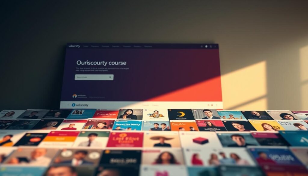 A visually stunning and highly detailed image of Udacity's comprehensive course catalog, captured in a crisp, high-resolution format. The foreground showcases a collection of course thumbnails and icons, meticulously arranged to highlight the diverse range of educational offerings. The middle ground features a sleek, modern user interface with clean typography and intuitive navigation, inviting the viewer to explore the courses. In the background, a subtle gradient of Udacity's signature colors creates a sophisticated and polished atmosphere, while carefully placed shadows and highlights add depth and dimension to the scene. The lighting is warm and natural, evoking a sense of productivity and intellectual engagement. The entire composition is captured from a slightly elevated angle, giving the viewer a sense of authority and control over the educational landscape. A visually stunning and highly detailed image of Udacity's comprehensive course catalog, captured in a crisp, high-resolution format. The foreground showcases a collection of course thumbnails and icons, meticulously arranged to highlight the diverse range of educational offerings. The middle ground features a sleek, modern user interface with clean typography and intuitive navigation, inviting the viewer to explore the courses. In the background, a subtle gradient of Udacity's signature colors creates a sophisticated and polished atmosphere, while carefully placed shadows and highlights add depth and dimension to the scene. The lighting is warm and natural, evoking a sense of productivity and intellectual engagement. The entire composition is captured from a slightly elevated angle, giving the viewer a sense of authority and control over the educational landscape.