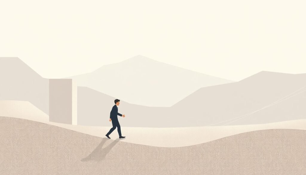 A modern, minimalist illustration depicting the concept of "saving time and effort". In the foreground, a simplified human figure appears to be effortlessly navigating through a serene, geometric landscape. The middle ground features clean, modular shapes and forms, suggesting an efficient, streamlined workflow. The background is filled with a soft, diffused light, creating a sense of tranquility and focus. The overall composition conveys a feeling of ease, productivity, and the value of optimizing one's processes. The image is rendered with a muted, earthy color palette, emphasizing the practical and functional nature of the subject matter.