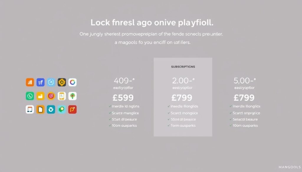 A sleek, minimalist infographic showcasing the pricing plans for Mangools, a comprehensive SEO toolkit. The foreground displays a grid of colorful, geometric icons representing the suite of Mangools tools, neatly arranged. The middle ground features a clean, typography-driven layout highlighting the different subscription tiers, with clear delineation between the features and pricing for each plan. The background is a subtle gradient, providing a sophisticated, professional backdrop that allows the information to take center stage. The overall composition conveys a sense of clarity, organization, and the value proposition of the Mangools ecosystem, suitable for inclusion in an article discussing the platform's ease of use for search engine optimization.
