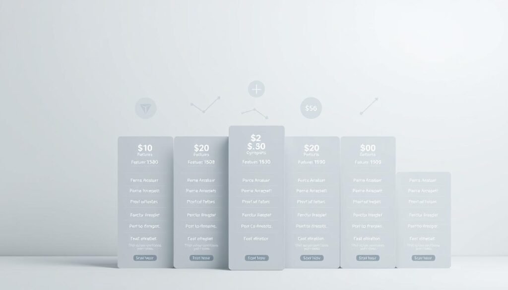 A sleek, minimalist infographic showcasing the pricing plans of the SE Ranking SEO analysis tool. In the foreground, a series of neatly arranged pricing tiers, each with clear details on features and costs. The middle ground features subtle data visualizations, such as line graphs and pie charts, highlighting the value proposition of each plan. The background has a soft, neutral tone, placing the focus entirely on the pricing information. Lighting is clean and even, with a slight sense of depth and dimensionality. The overall mood is professional, informative, and visually appealing, perfectly complementing the article's subject matter.