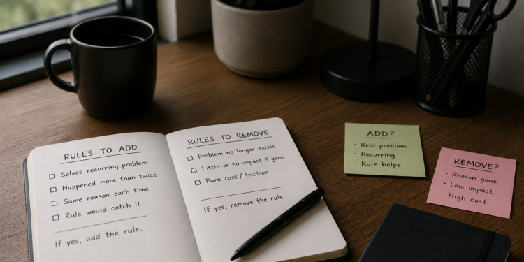 When to add a rule and when to remove one