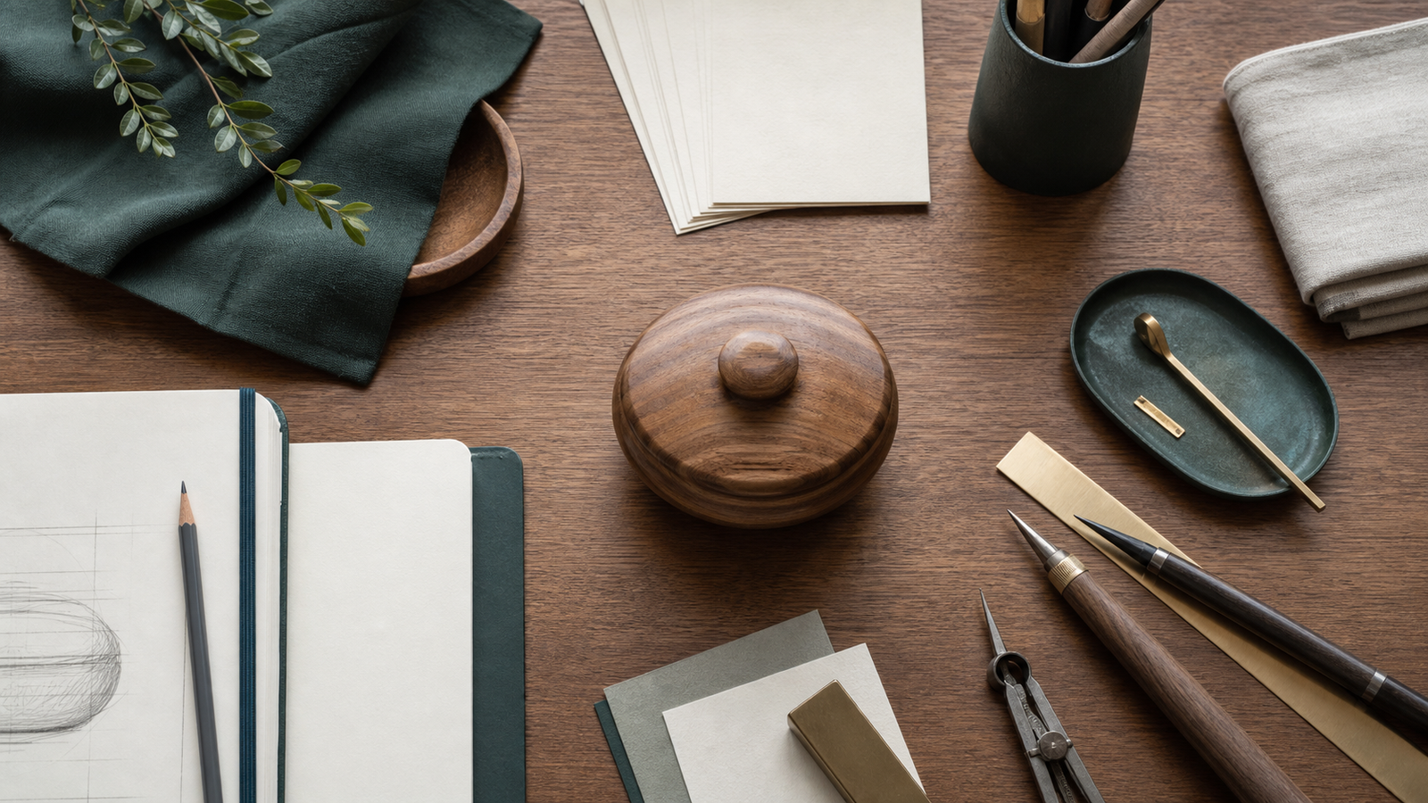 Outils précis sur un bureau illustrant la maîtrise d’un métier