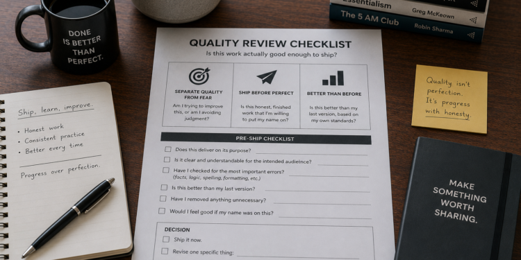 How Do You Know If Your Work Is Actually Good Enough to Ship? (Separating Quality From Fear of Finishing)